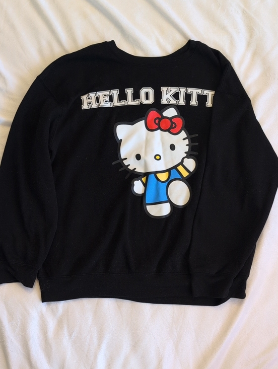 Hello Kitty Sweaters - Hello Kitty By Sanrio Black Sweatshirt with Red Bow and Blue Outfit